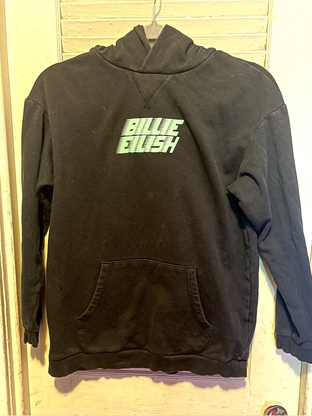 H&M Black Hoodie with Mint Graphic